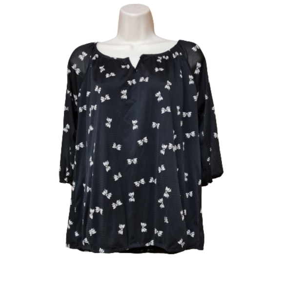 Tutta Bella Tops - Black Maternity top with bows
